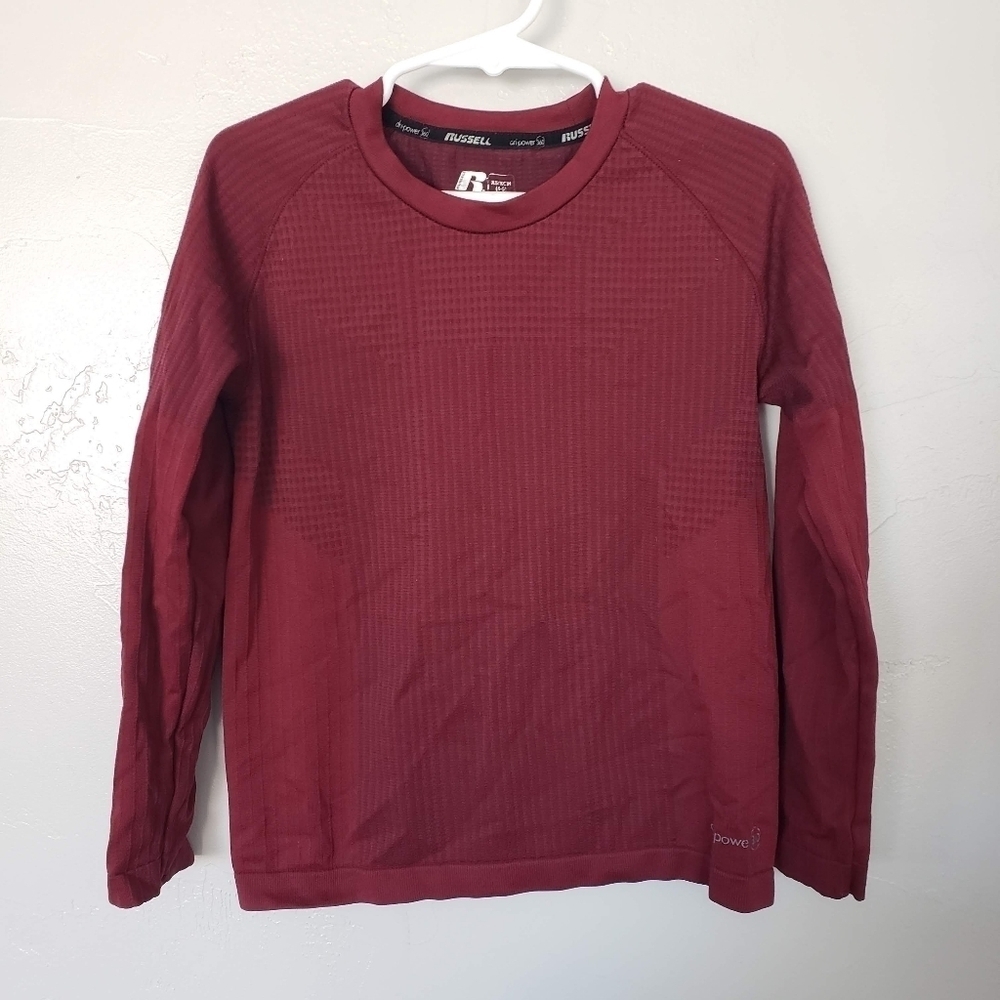 Russell Little Boys XS 4-5 Burgundy Red Athletic Long Sleeve Shirt
